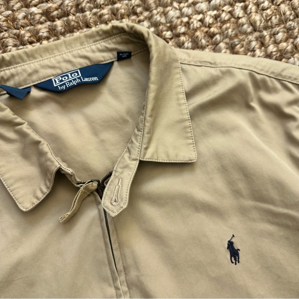 Polo Ralph Lauren 90s Vintage Tan Chore Bomber Harrington Lightweight Jacket XXL